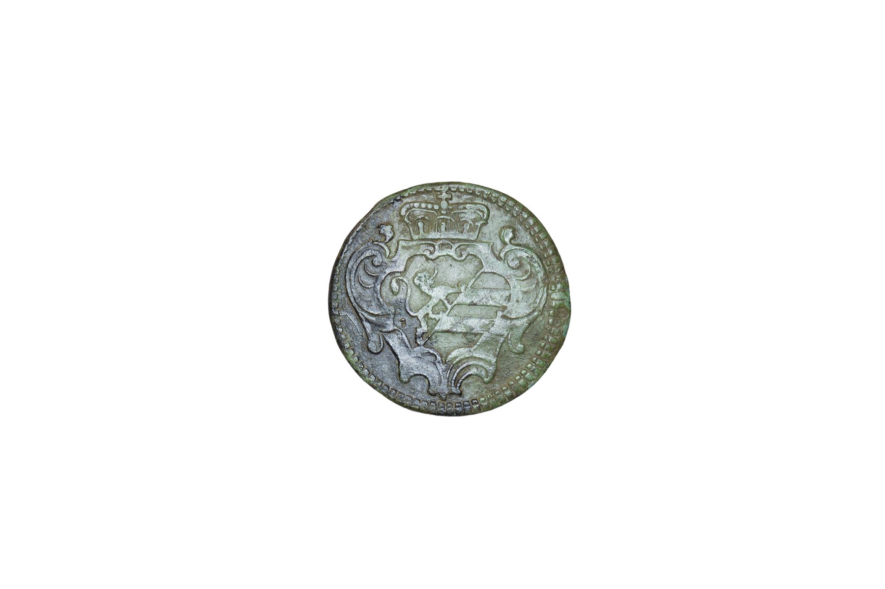 Copper-alloy coin (soldo), minted in 1767; Maria Theresa (1740–1780), Günzburg (Germany). 